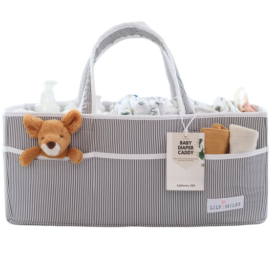 Extra Large Diaper Caddy - Gray/Gray