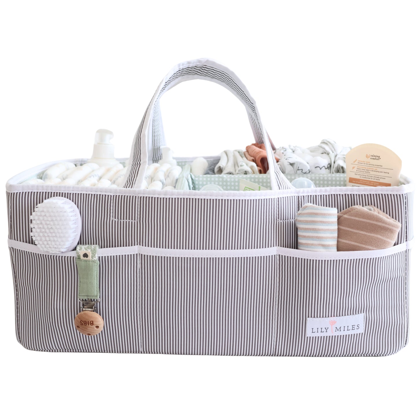 Extra Large Diaper Caddy - Gray/Mint