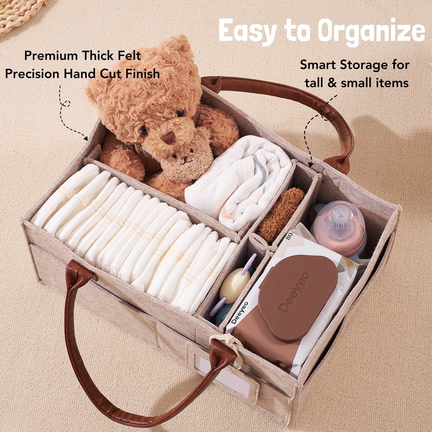 Felt Diaper Caddy Organizer