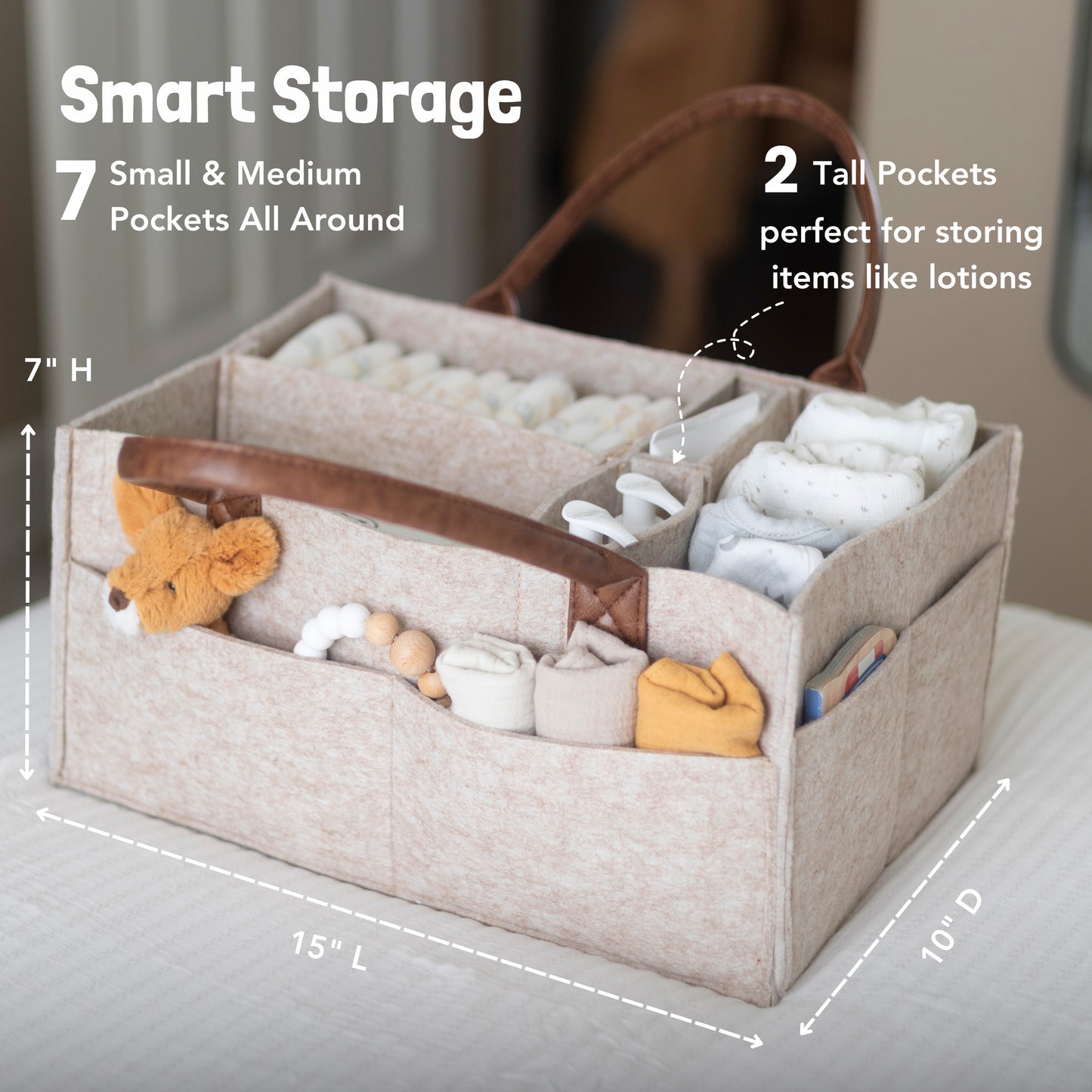 Felt Diaper Caddy Organizer