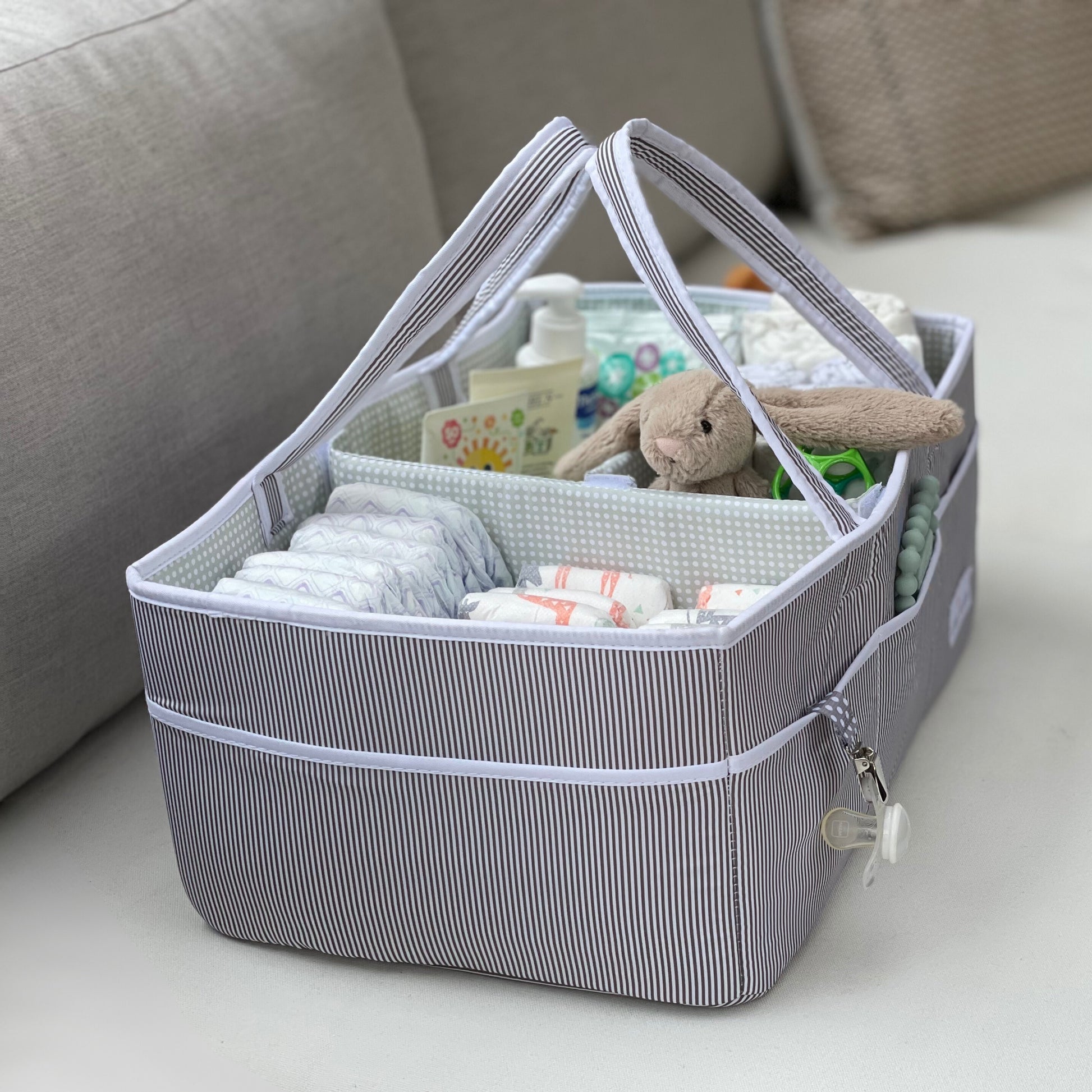 Baby Diaper Caddy Organizer - Gray