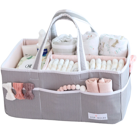 Blush Pink Baby Diaper Caddy