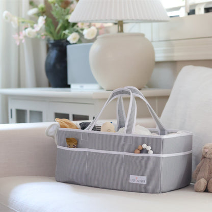 Baby Diaper Caddy Organizer - Gray