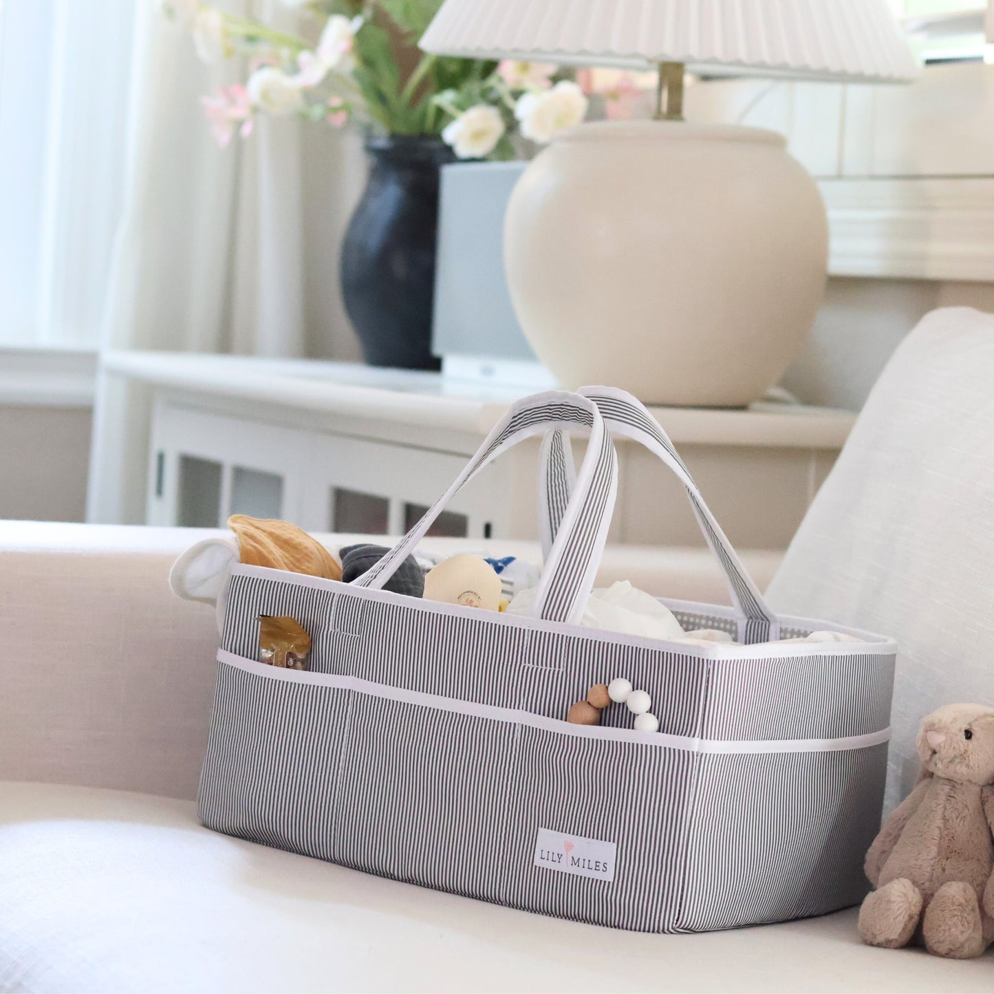 Baby Diaper Caddy Organizer - Gray